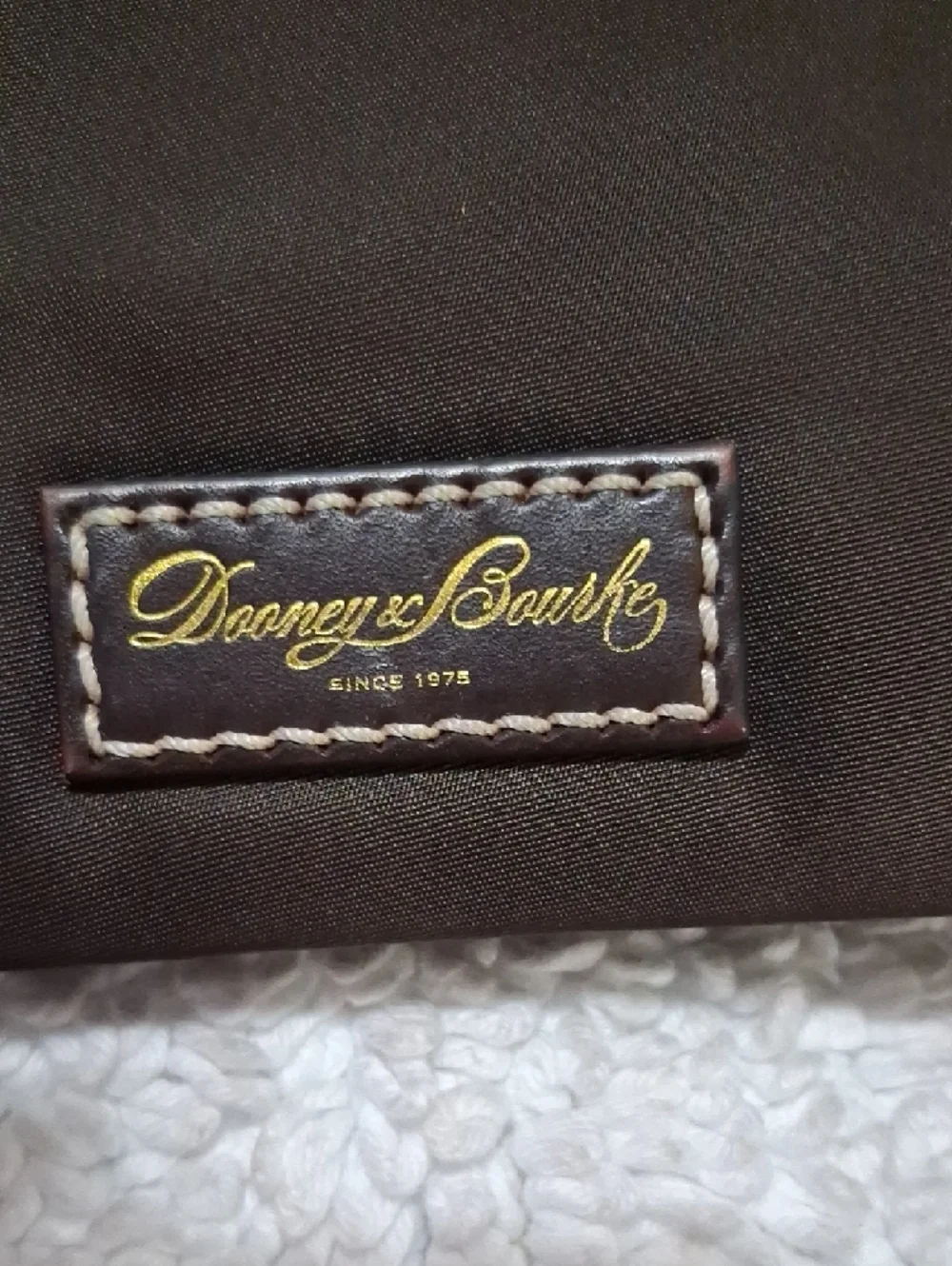 Dooney & Bourke Dark Brown Nylon Crossbody Bag with Duck Accent